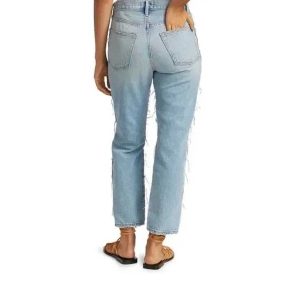 Frame Denim Light Wash Distressed High-Rise Double Layer Jeans - Picture 2 of 11